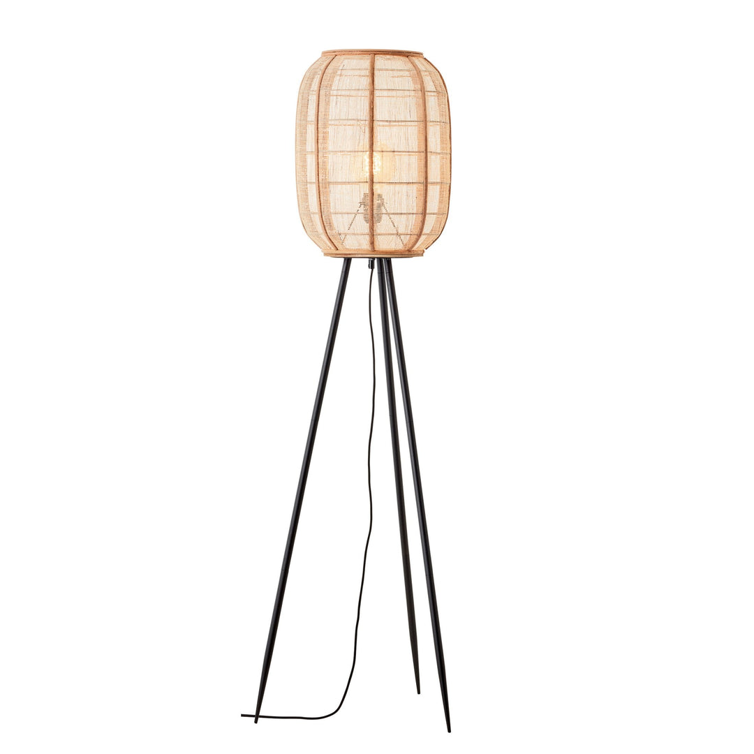 Endon 101687 Zaire 1 Light Floor Lamp Natural Linen, Natural Bamboo & Matt Black