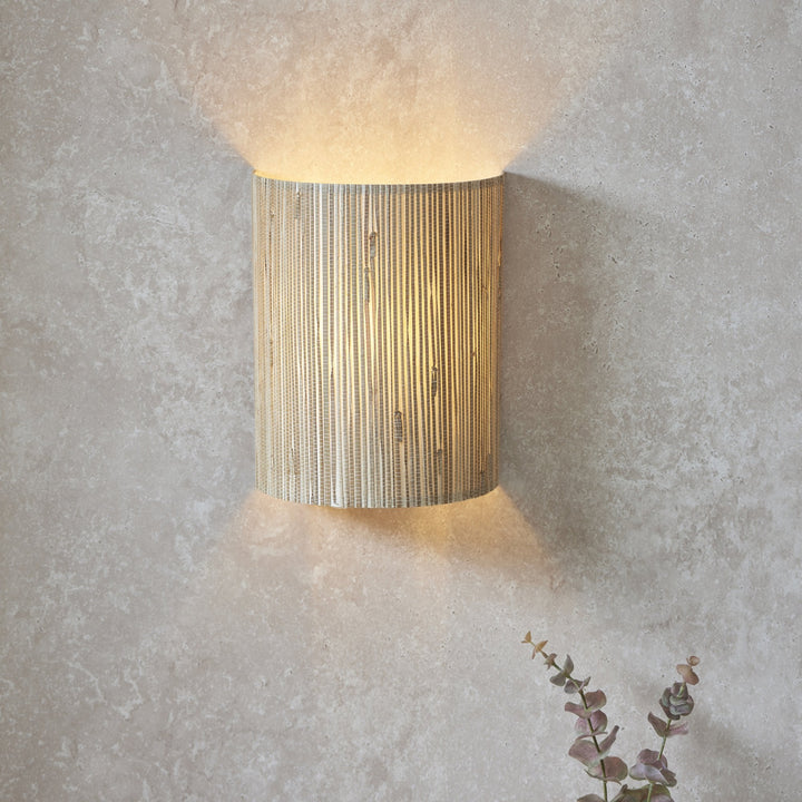 Endon 101690 Longshore 1 Light Wall Light Natural Seagrass & Matt Black