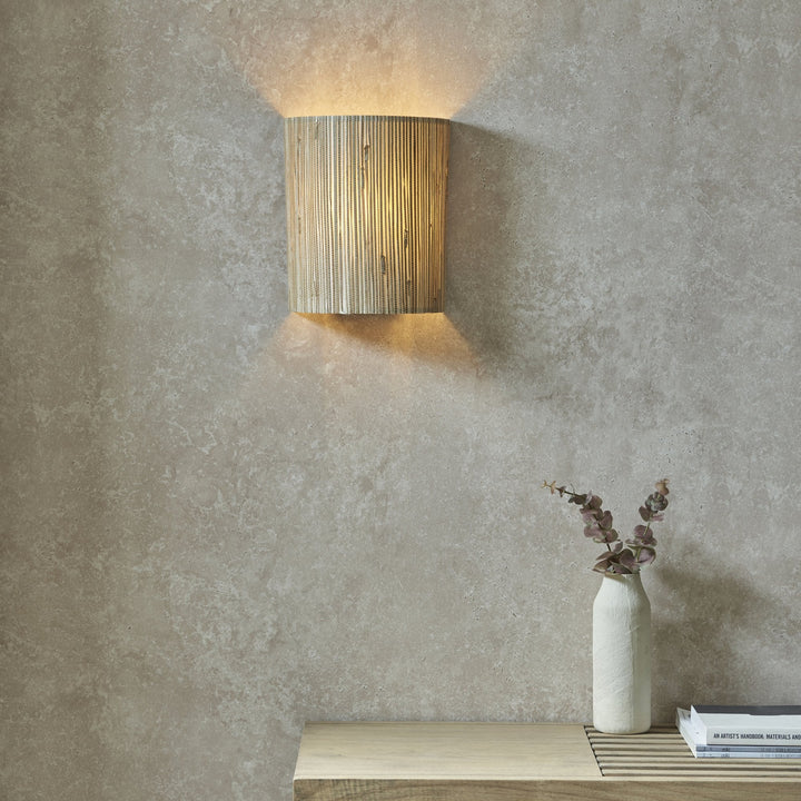 Endon 101690 Longshore 1 Light Wall Light Natural Seagrass & Matt Black