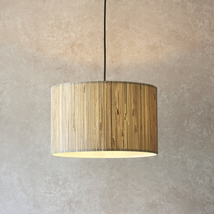 Endon 101691 Longshore 1 Light Pendant Natural Seagrass & Matt Black