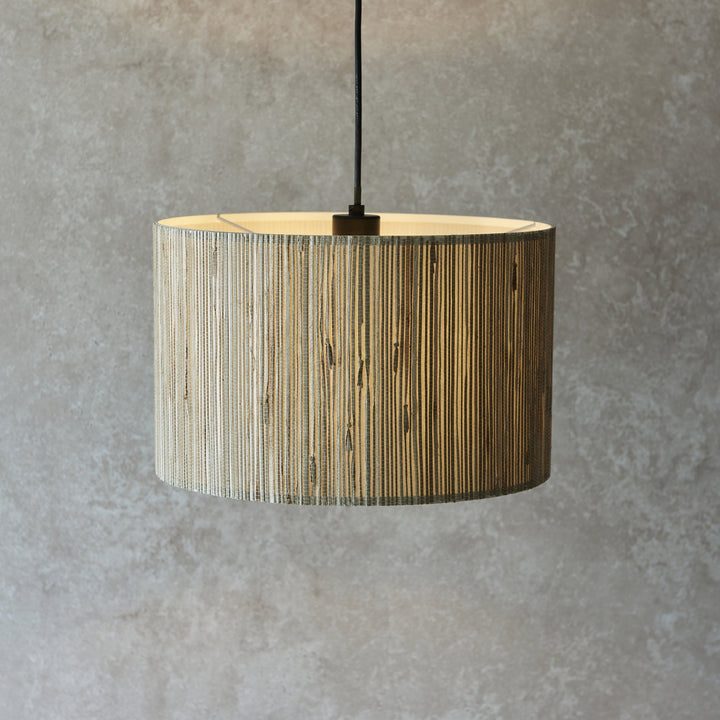 Endon 101691 Longshore 1 Light Pendant Natural Seagrass & Matt Black