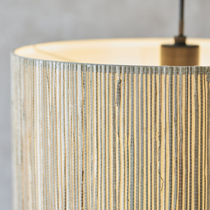 Endon 101691 Longshore 1 Light Pendant Natural Seagrass & Matt Black
