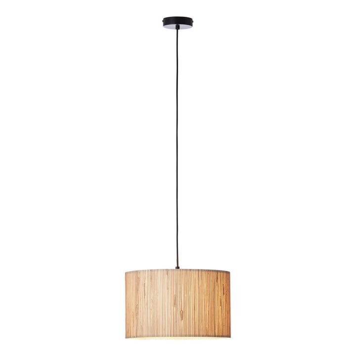 Endon 101691 Longshore 1 Light Pendant Natural Seagrass & Matt Black