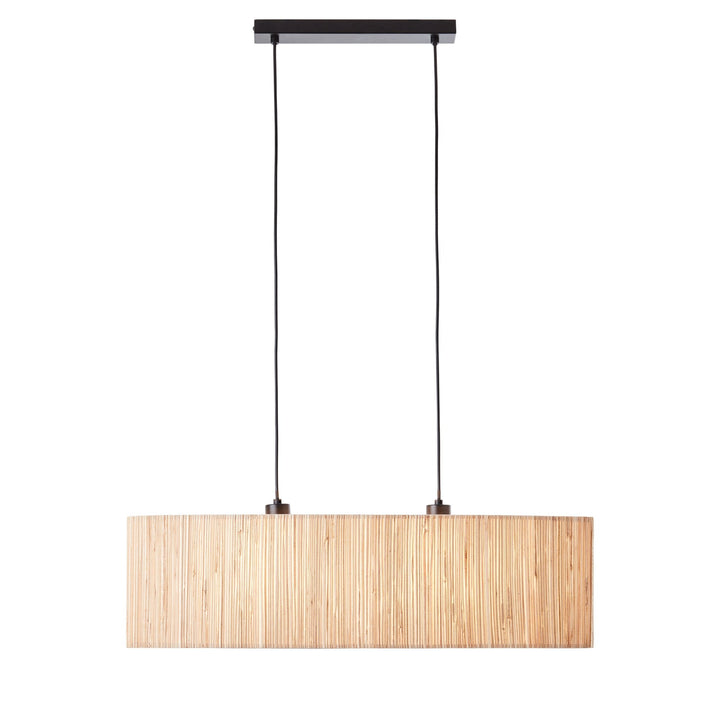 Endon 101692 Longshore 2 Light Pendant Natural Seagrass & Matt Black