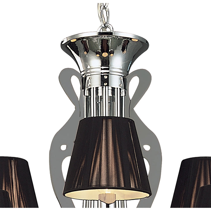 Mantra M0376 Acanto Pendant Round 9 Light E14 Polished Chrome Black Shades