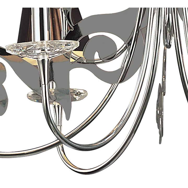 Mantra M0376 Acanto Pendant Round 9 Light E14 Polished Chrome Black Shades