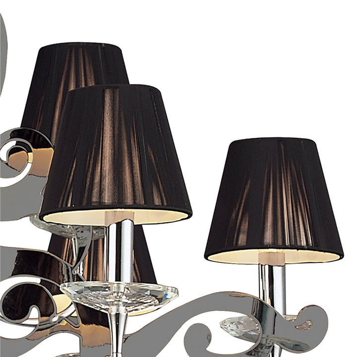 Mantra M0376 Acanto Pendant Round 9 Light E14 Polished Chrome Black Shades