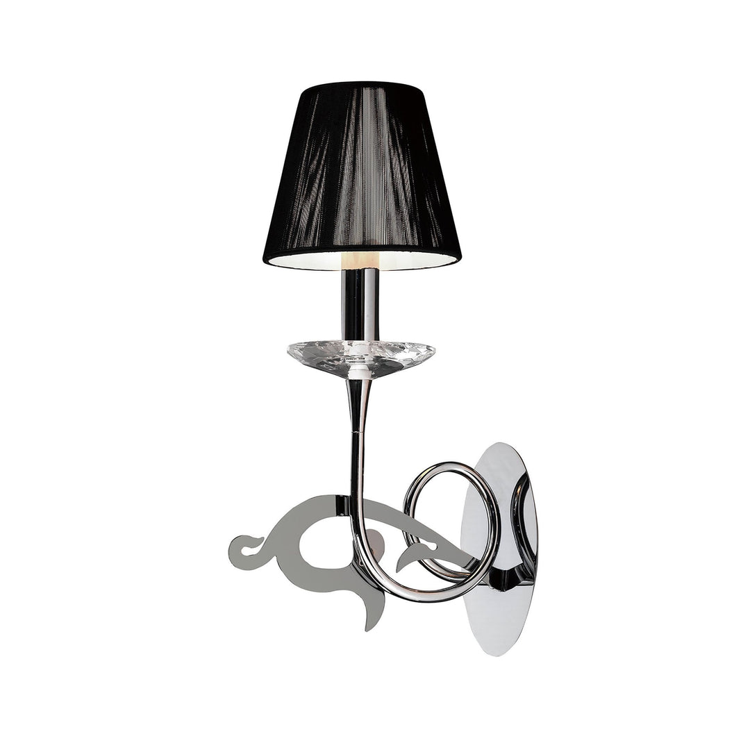 Mantra M0379/S Acanto Wall Lamp Switched 1 Light E14 Polished Chrome Black Shade