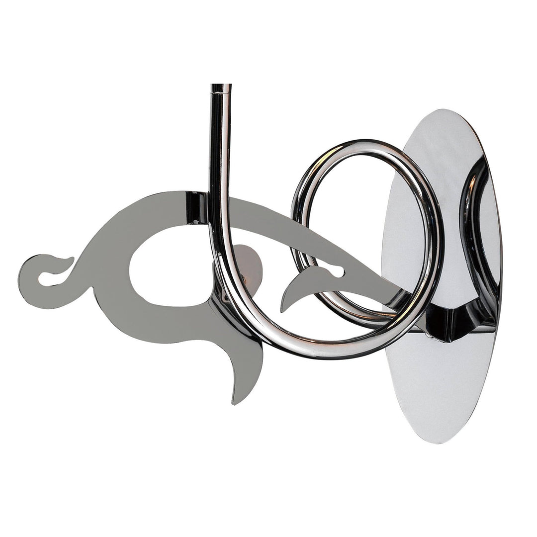 Mantra M0379/S Acanto Wall Lamp Switched 1 Light E14 Polished Chrome Black Shade