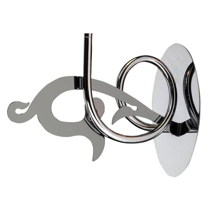 Mantra M0379/S Acanto Wall Lamp Switched 1 Light E14 Polished Chrome Black Shade