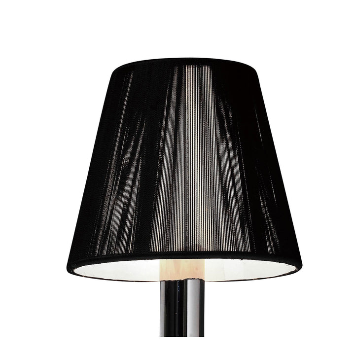 Mantra M0379/S Acanto Wall Lamp Switched 1 Light E14 Polished Chrome Black Shade