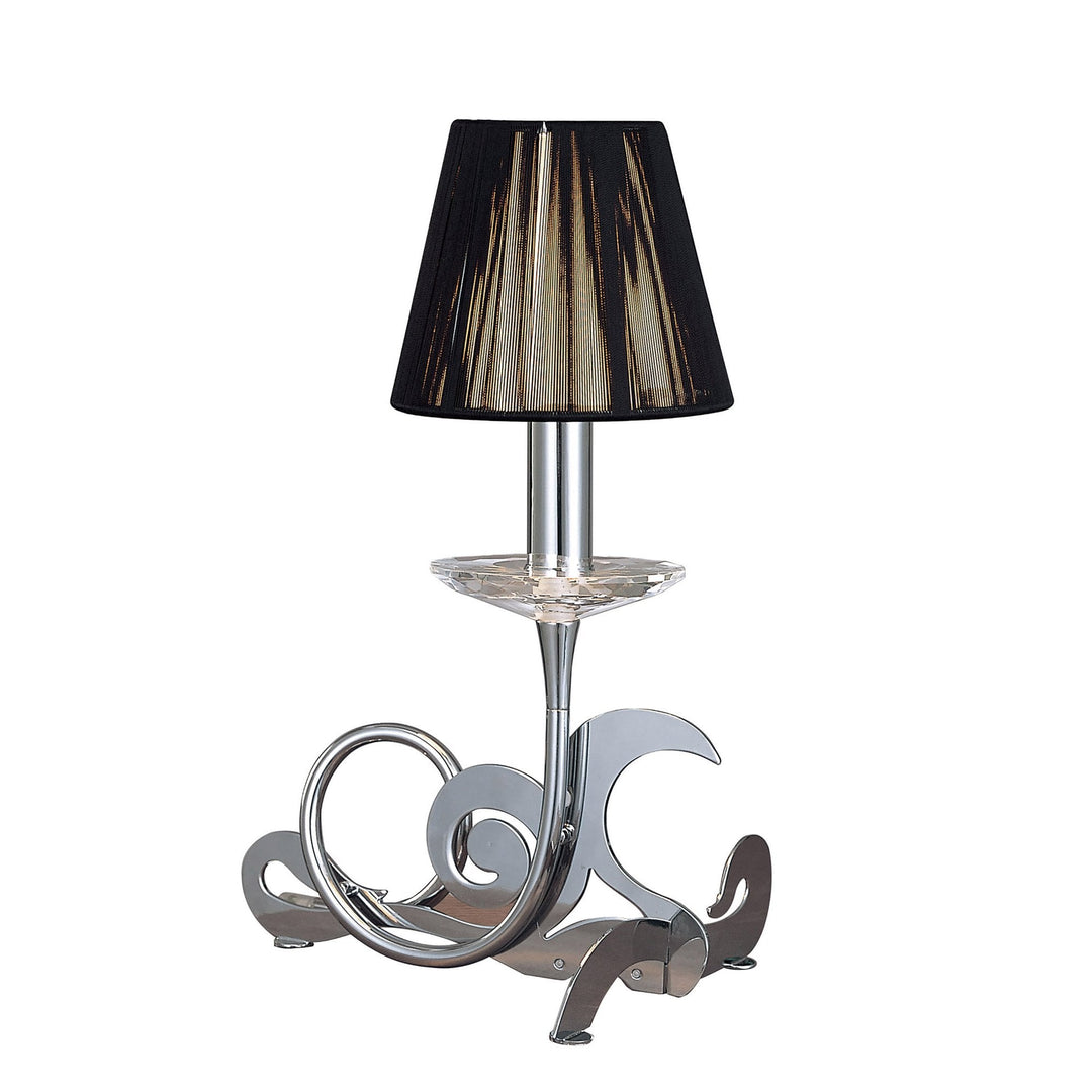 Mantra M0381 Acanto Table Lamp 1 Light E14 Polished Chrome Black Shade
