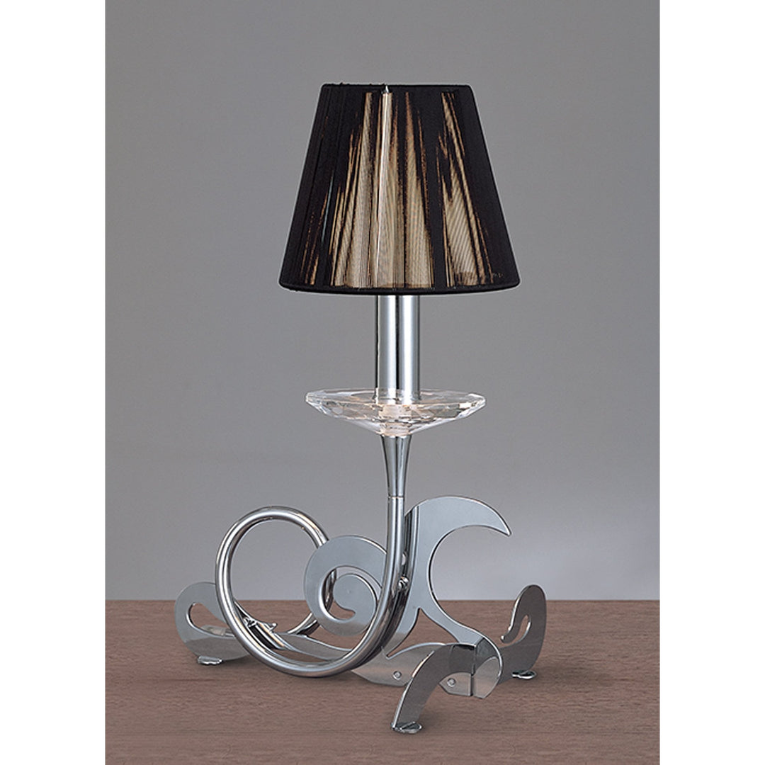 Mantra M0381 Acanto Table Lamp 1 Light E14 Polished Chrome Black Shade