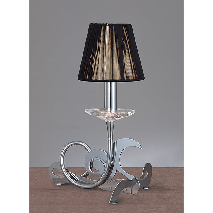 Mantra M0381 Acanto Table Lamp 1 Light E14 Polished Chrome Black Shade