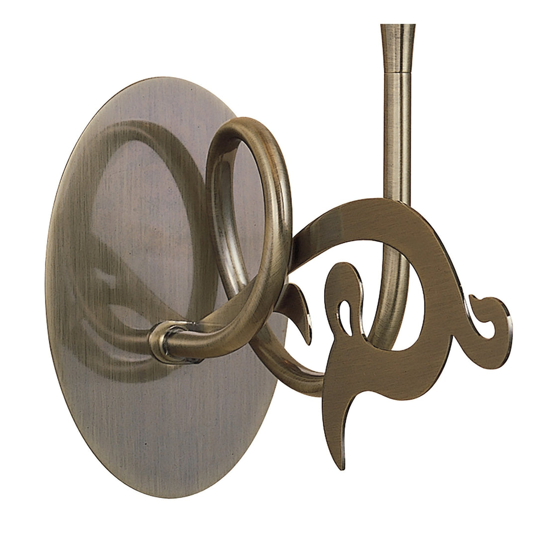 Mantra M0379AB Acanto Wall Lamp 1 Light E14 Antique Brass Amber Cream Shade