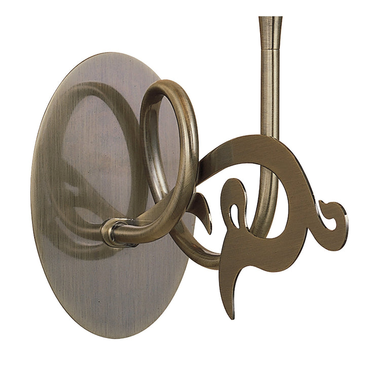 Mantra M0379AB Acanto Wall Lamp 1 Light E14 Antique Brass Amber Cream Shade
