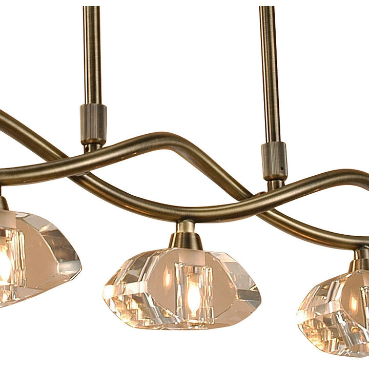 Mantra M0430AB Alfa Linear Pendant 5 Light G9 Antique Brass