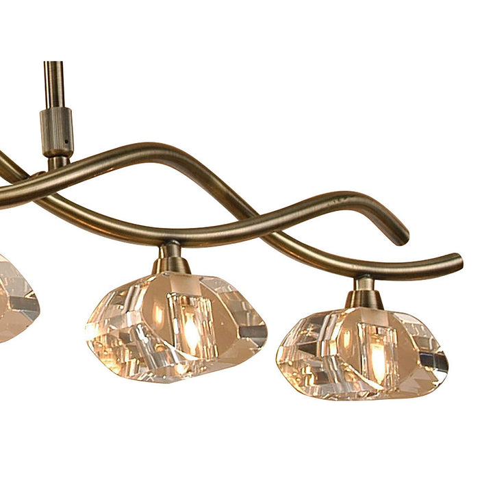 Mantra M0430AB Alfa Linear Pendant 5 Light G9 Antique Brass