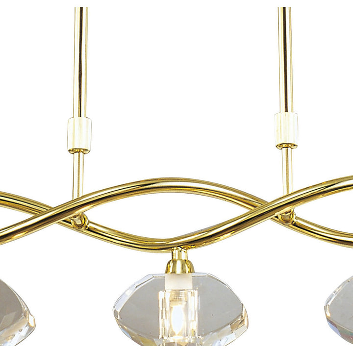 Mantra M0430PB Alfa Linear Pendant 5 Light G9 Polished Brass