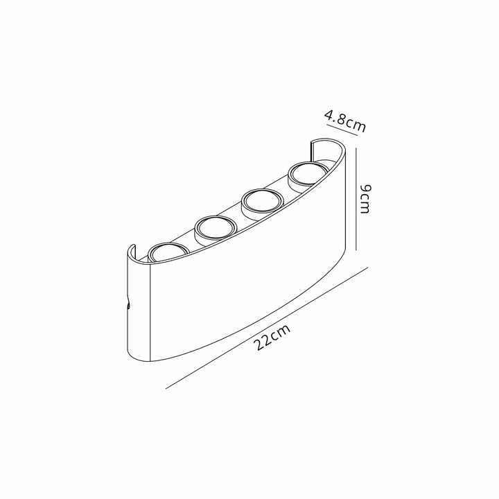 Mantra M7814 Arcs Outdoor Wall Lamp 8W LED Sand White