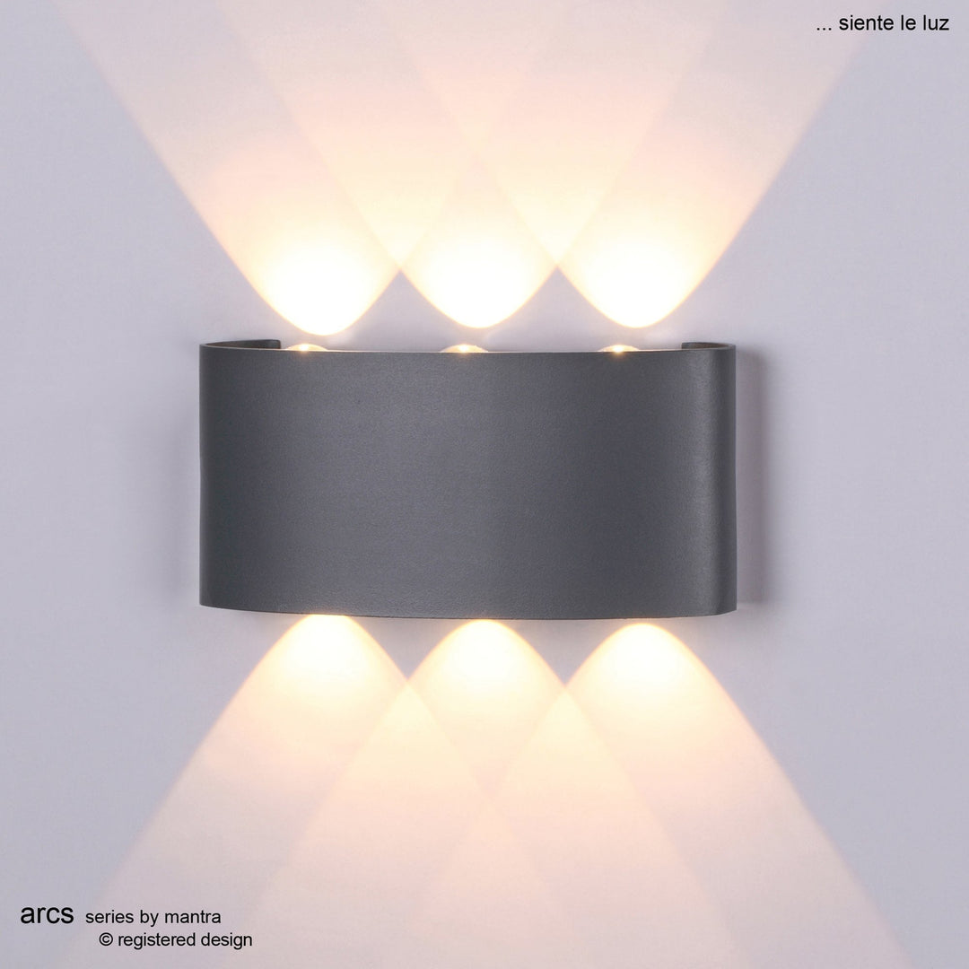 Mantra M7813 Arcs Outdoor Wall Lamp 8W LED Anthracite