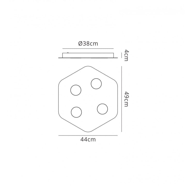 Mantra M6642 Area Ceiling 4 Light Sand White