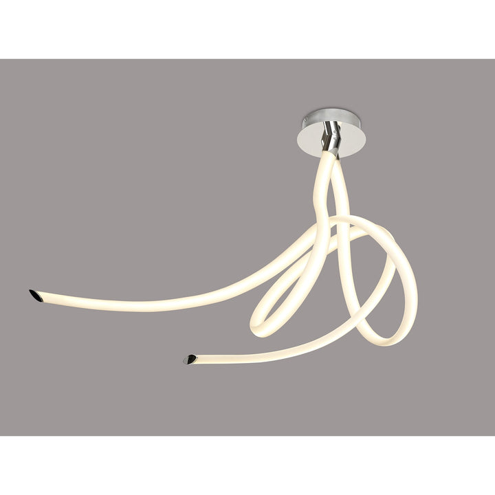Mantra M6720 Armonia Semi Flush Large Ribbons 60W LED Polished Chrome/Frosted Acrylic