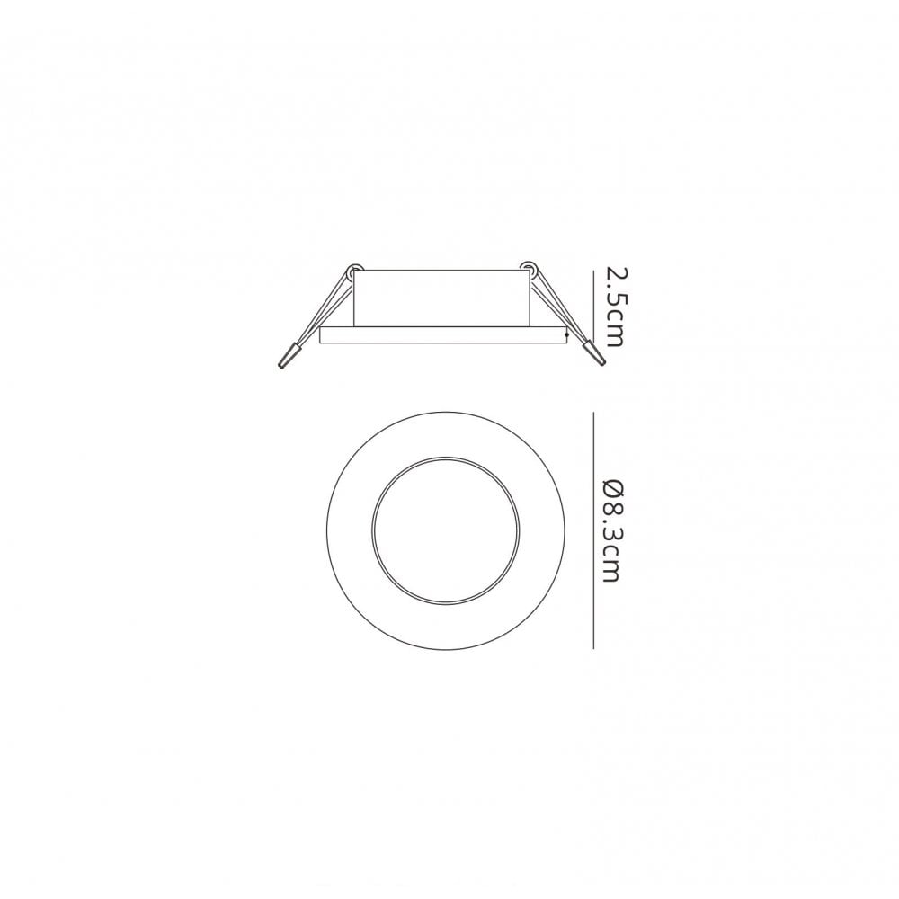 Mantra M6405 Atlantis Recessed Downlight 8.3cm Round White