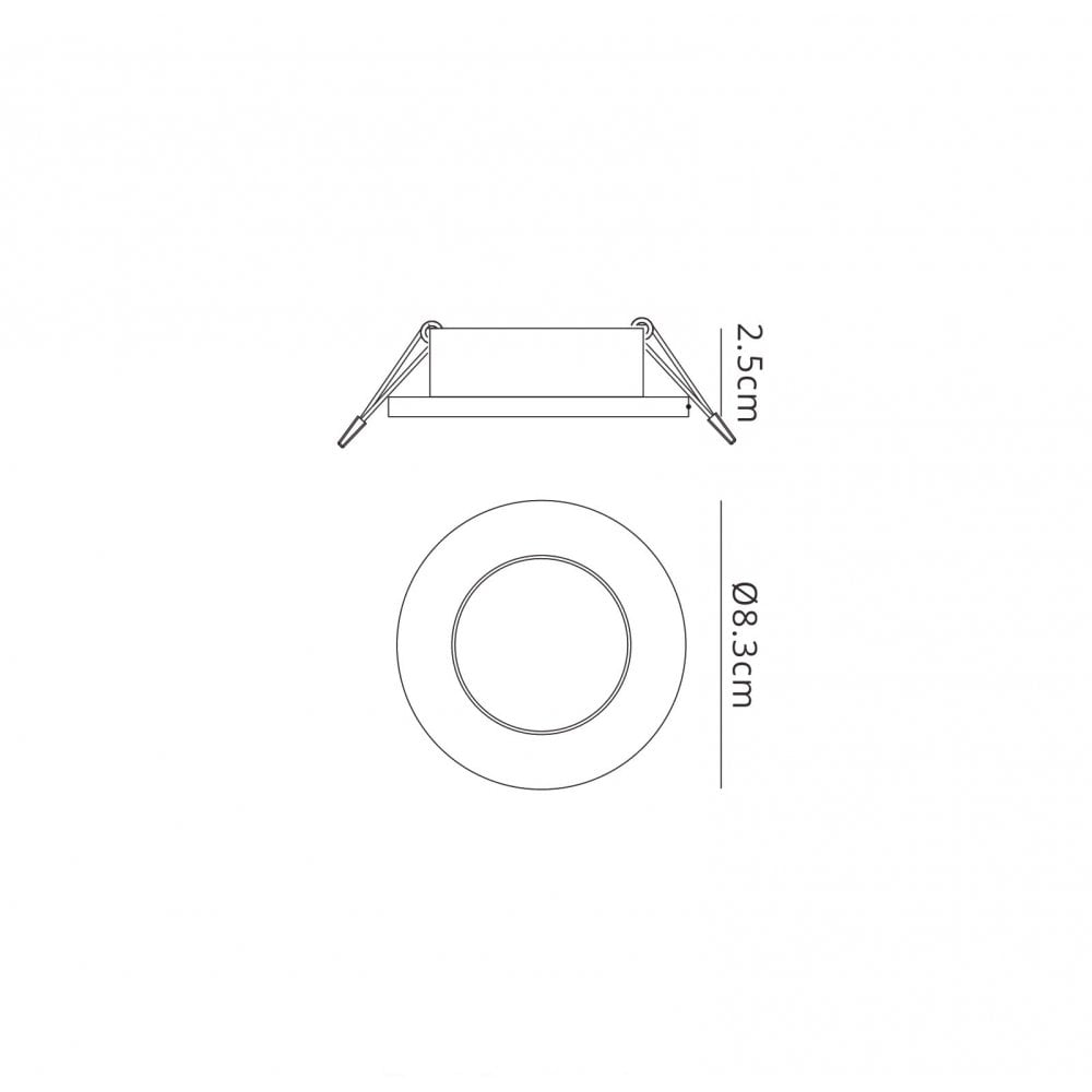 Mantra M6406 Atlantis Recessed Downlight 8.3cm Round Brushed Aluminium