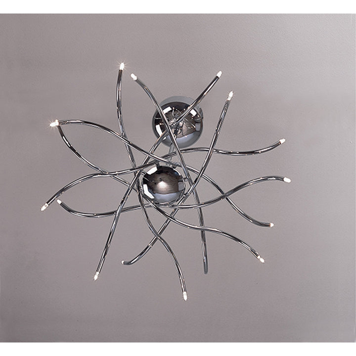 Mantra M0002 Aire Telescopic Pendant 16 Light G4 Waved Arms Polished Chrome