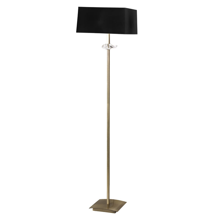 Mantra M0791AB/BS Akira Floor Lamp 3 Light E27 Antique Brass Black Shade