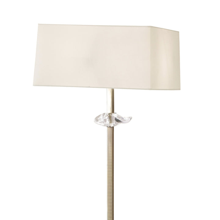 Mantra M0791AB Akira Floor Lamp 3 Light E27 Antique Brass Cream Shade
