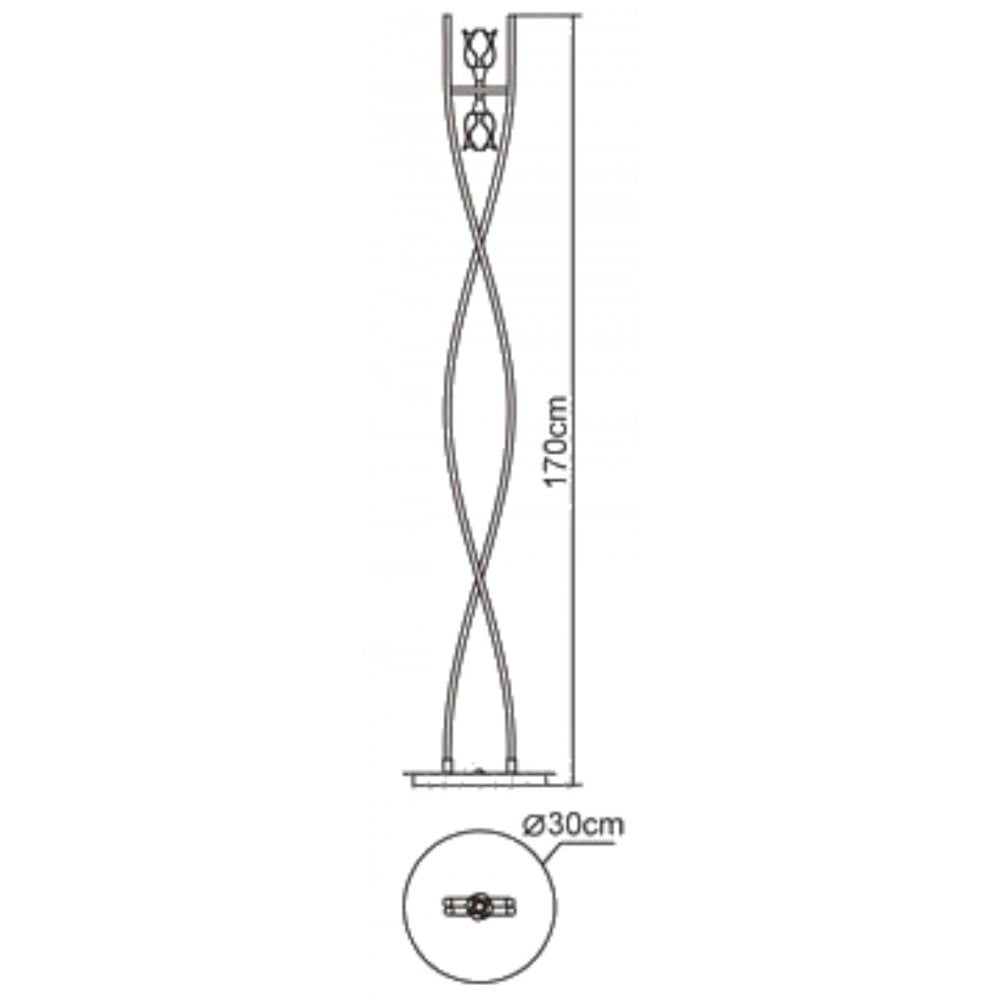 Mantra M0583 Amel Floor Lamp 2 Light G9 Polished Chrome