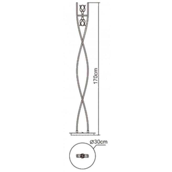 Mantra M0583 Amel Floor Lamp 2 Light G9 Polished Chrome