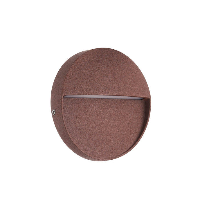 Mantra M7641 Baker Outdoor Wall Lamp Small Round 3W LED Rust Brown