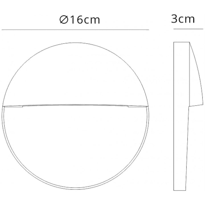 Mantra M7018 Baker Outdoor Wall Lamp Large Round 6W LED Sand White