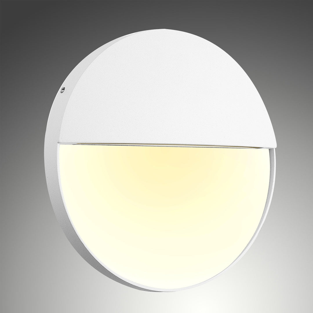 Mantra M7018 Baker Outdoor Wall Lamp Large Round 6W LED Sand White