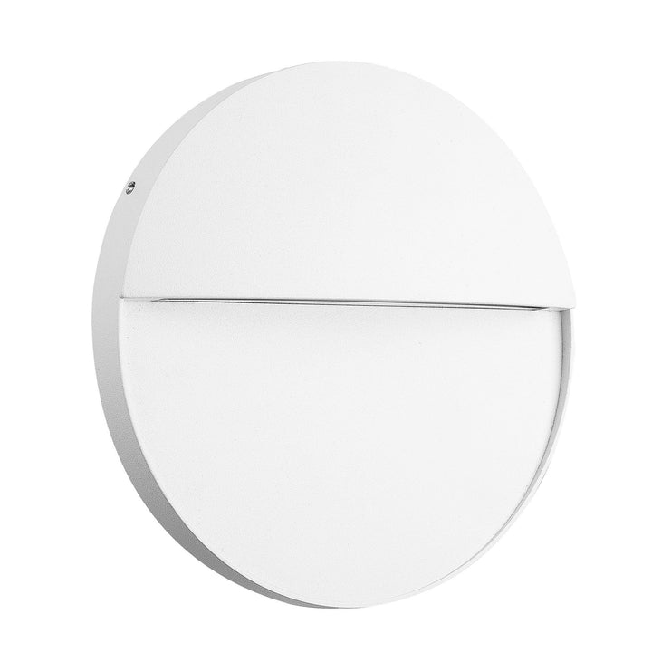 Mantra M7018 Baker Outdoor Wall Lamp Large Round 6W LED Sand White