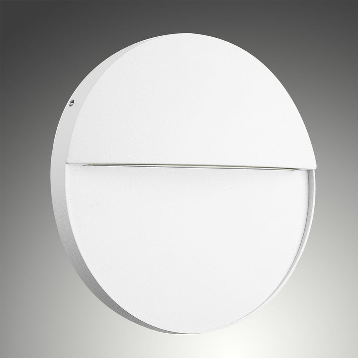 Mantra M7018 Baker Outdoor Wall Lamp Large Round 6W LED Sand White