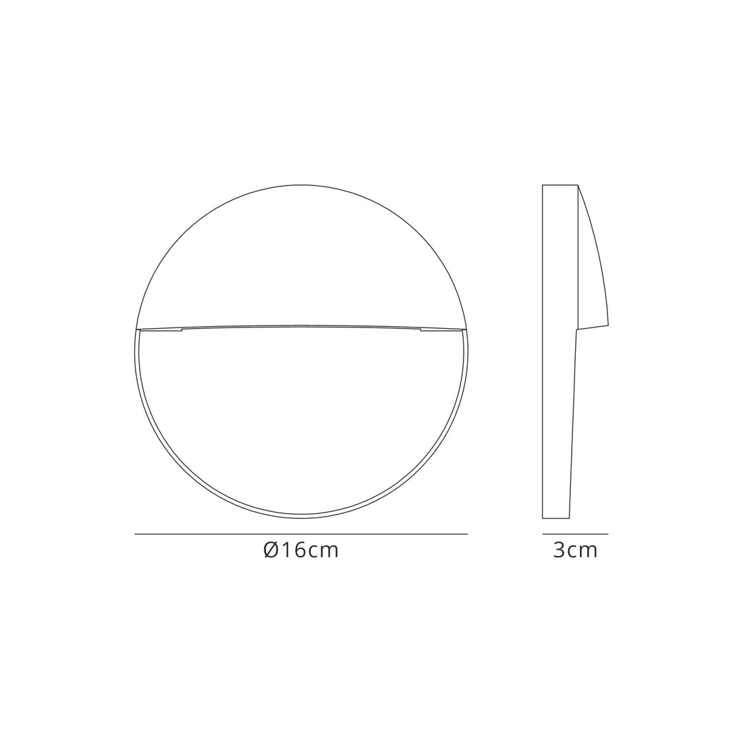 Mantra M7643 Baker Outdoor Wall Lamp Large Round 6W LED Rust Brown