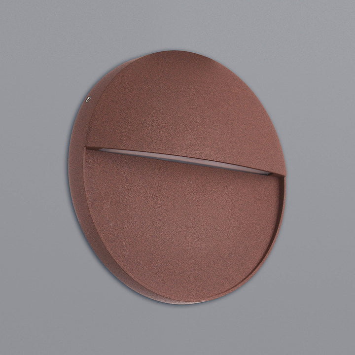 Mantra M7643 Baker Outdoor Wall Lamp Large Round 6W LED Rust Brown
