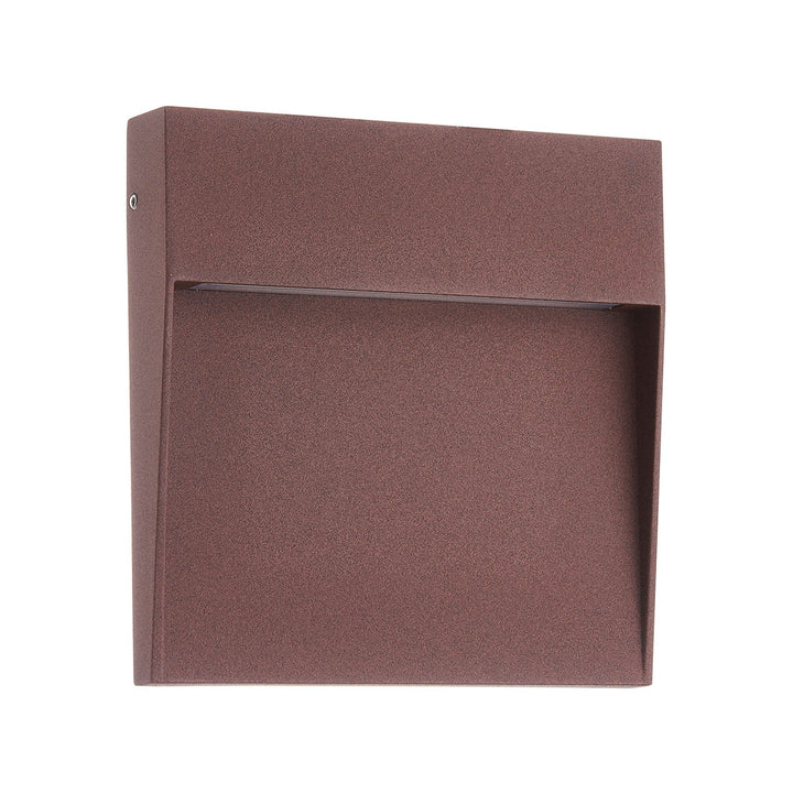 Mantra M7642 Baker Outdoor Wall Lamp Large Square 6W LED Rust Brown