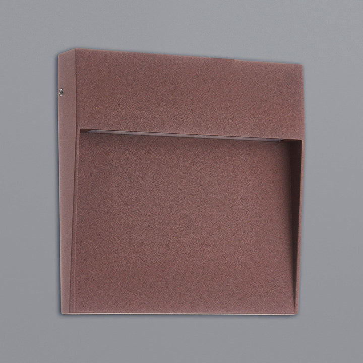 Mantra M7642 Baker Outdoor Wall Lamp Large Square 6W LED Rust Brown