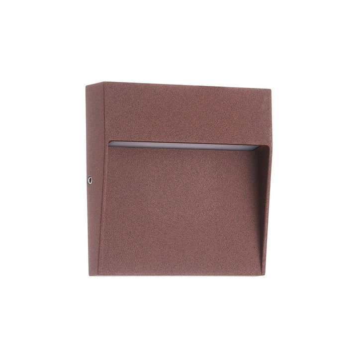 Mantra M7640 Baker Outdoor Wall Lamp Small Square 3W LED Rust Brown