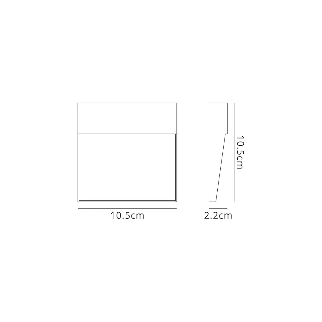 Mantra M7640 Baker Outdoor Wall Lamp Small Square 3W LED Rust Brown