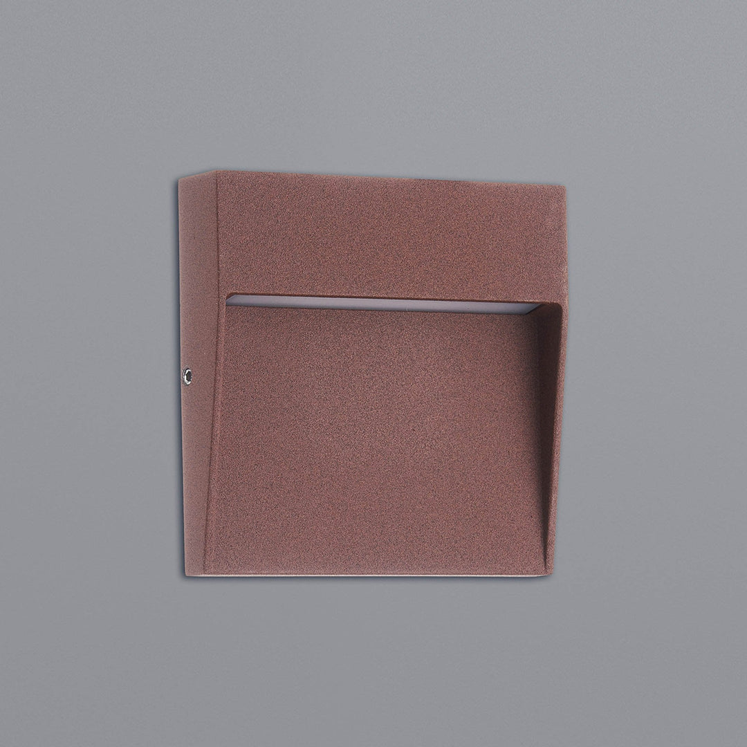 Mantra M7640 Baker Outdoor Wall Lamp Small Square 3W LED Rust Brown