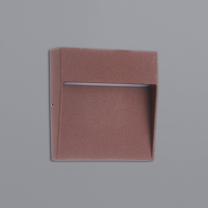 Mantra M7640 Baker Outdoor Wall Lamp Small Square 3W LED Rust Brown