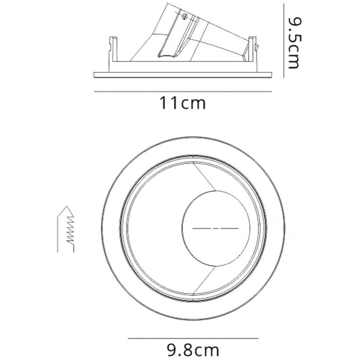 Mantra M6901 Brandon Recessed Downlight Round 1 Light Matt Black