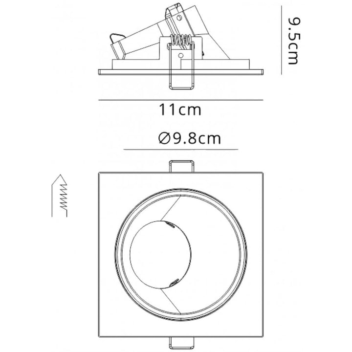 Mantra M6902 Brandon Recessed Downlight Square 1 Light Matt White