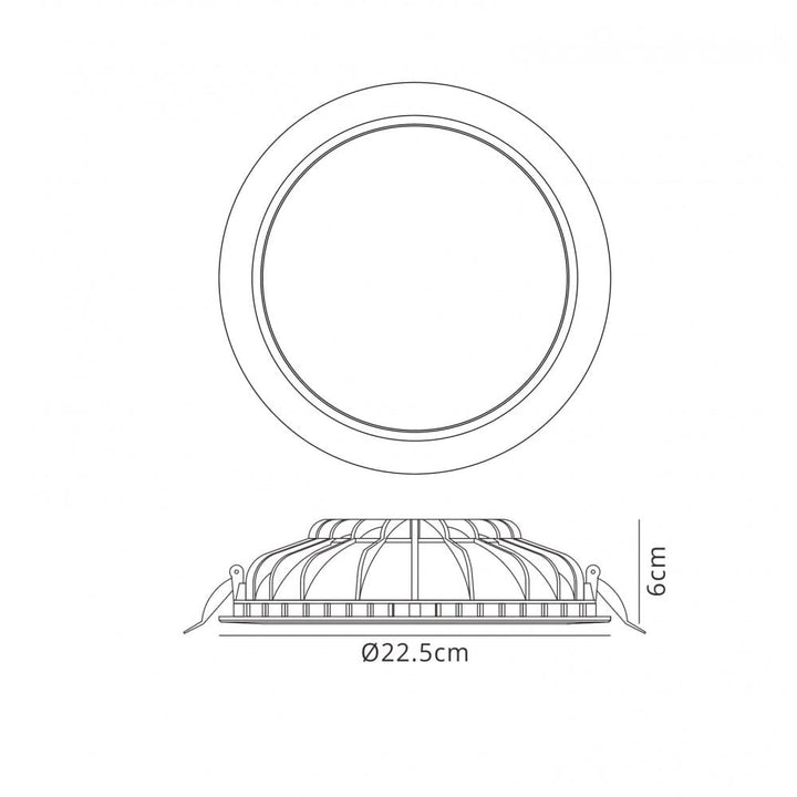 Mantra MC0043 Cabrera Downlight 22.5cm Round 24W LED Matt White